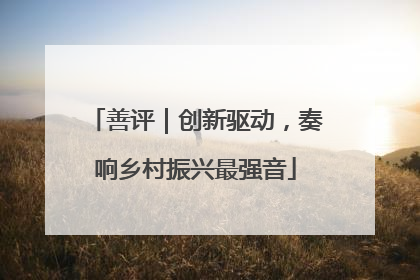 善评｜创新驱动，奏响乡村振兴最强音