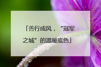 善行成风，“冠军之城”的温暖底色