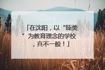 在沈阳，以“臻美”为教育理念的学校，真不一般！