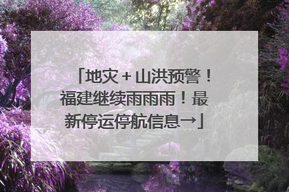 地灾＋山洪预警！福建继续雨雨雨！最新停运停航信息→