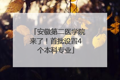 安徽第二医学院来了！首批设置4个本科专业