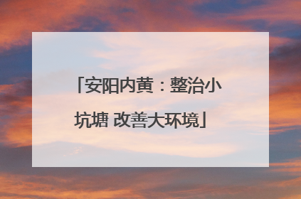 安阳内黄：整治小坑塘 改善大环境
