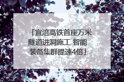 宜涪高铁首座万米隧道进洞施工 智能装备集群提速4倍