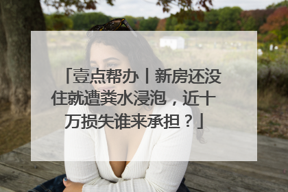 壹点帮办丨新房还没住就遭粪水浸泡，近十万损失谁来承担？