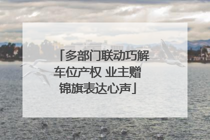 多部门联动巧解车位产权 业主赠锦旗表达心声