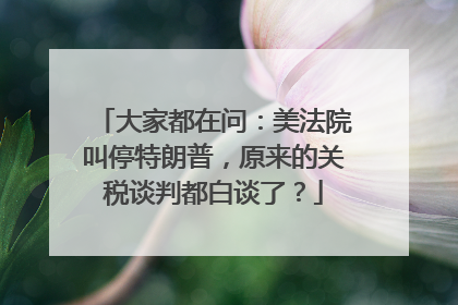 大家都在问：美法院叫停特朗普，原来的关税谈判都白谈了？