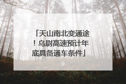 天山南北变通途！乌尉高速预计年底具备通车条件