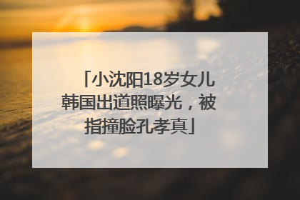 小沈阳18岁女儿韩国出道照曝光，被指撞脸孔孝真