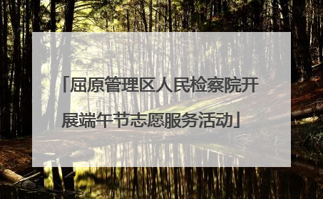 屈原管理区人民检察院开展端午节志愿服务活动
