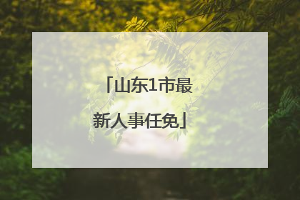 山东1市最新人事任免