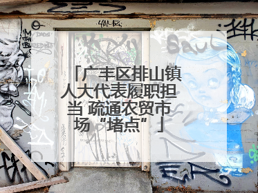 广丰区排山镇人大代表履职担当 疏通农贸市场“堵点”