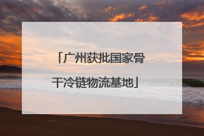 广州获批国家骨干冷链物流基地