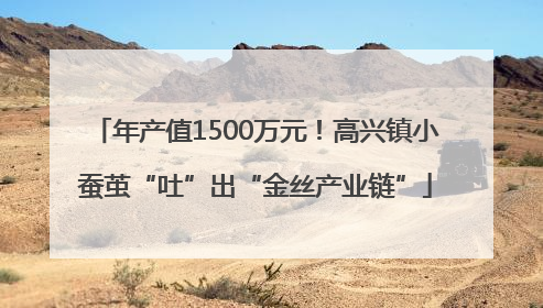 年产值1500万元！高兴镇小蚕茧“吐”出“金丝产业链”