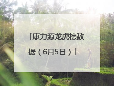 康力源龙虎榜数据（6月5日）