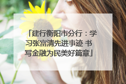 建行衡阳市分行：学习张富清先进事迹 书写金融为民美好篇章