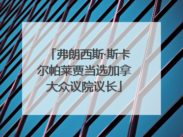 弗朗西斯·斯卡尔帕莱贾当选加拿大众议院议长