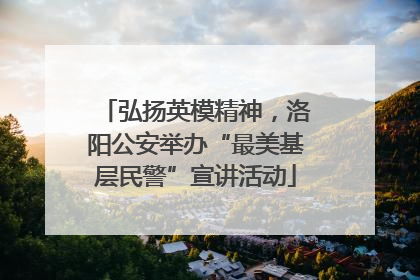 弘扬英模精神，洛阳公安举办“最美基层民警”宣讲活动