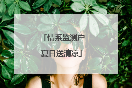 情系监测户 夏日送清凉