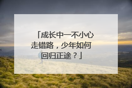 成长中一不小心走错路，少年如何回归正途？