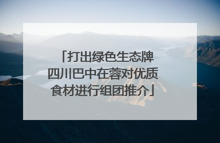 打出绿色生态牌 四川巴中在蓉对优质食材进行组团推介
