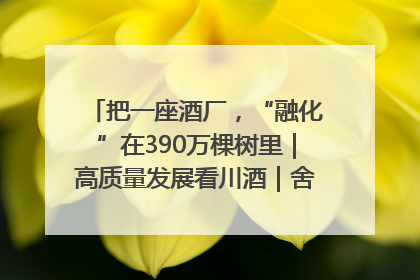 把一座酒厂，“融化”在390万棵树里｜高质量发展看川酒｜舍得酒｜舍得酒业｜舍得老酒｜沱牌酒