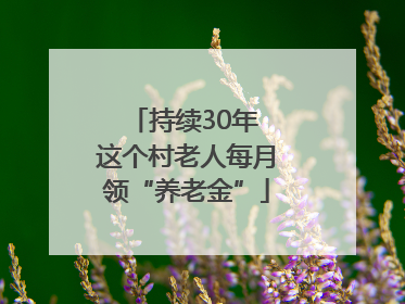 持续30年 这个村老人每月领“养老金”