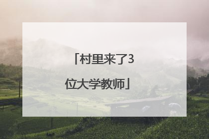村里来了3位大学教师