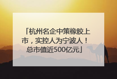杭州名企中策橡胶上市，实控人为宁波人！总市值近500亿元