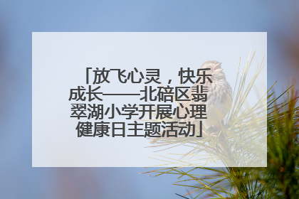 放飞心灵，快乐成长——北碚区翡翠湖小学开展心理健康日主题活动