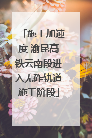 施工加速度 渝昆高铁云南段进入无砟轨道施工阶段