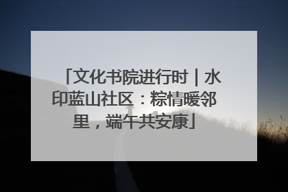 文化书院进行时｜水印蓝山社区：粽情暖邻里，端午共安康