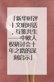 新华时评丨文明对话，互鉴共生——中欧人权研讨会十年之路的深刻启示