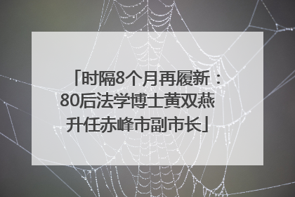 时隔8个月再履新：80后法学博士黄双燕升任赤峰市副市长