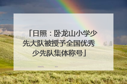 日照：卧龙山小学少先大队被授予全国优秀少先队集体称号