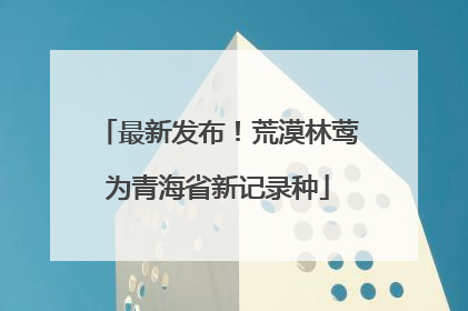 最新发布！荒漠林莺为青海省新记录种