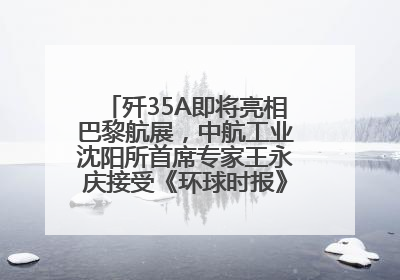 歼35A即将亮相巴黎航展，中航工业沈阳所首席专家王永庆接受《环球时报》专访：未来数量可以有很多