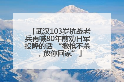 武汉103岁抗战老兵再喊80年前劝日军投降的话 “缴枪不杀，放你回家”