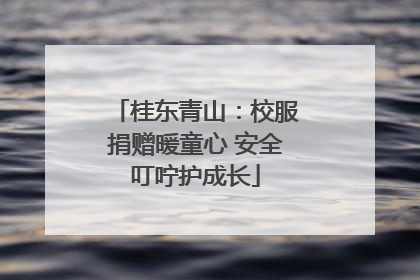 桂东青山：校服捐赠暖童心 安全叮咛护成长