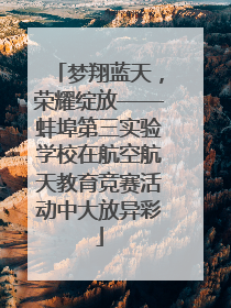 梦翔蓝天，荣耀绽放——蚌埠第三实验学校在航空航天教育竞赛活动中大放异彩