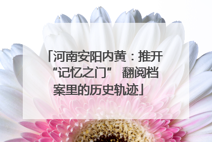 河南安阳内黄：推开“记忆之门” 翻阅档案里的历史轨迹