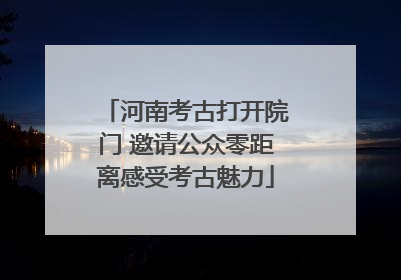 河南考古打开院门 邀请公众零距离感受考古魅力