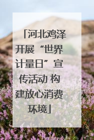 河北鸡泽开展“世界计量日”宣传活动 构建放心消费环境