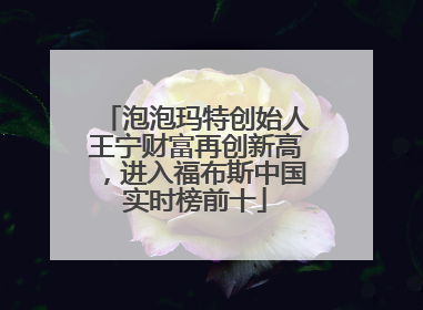 泡泡玛特创始人王宁财富再创新高，进入福布斯中国实时榜前十