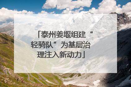 泰州姜堰组建“轻骑队”为基层治理注入新动力