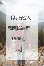 海南省人民医院被罚1506万元