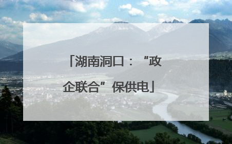 湖南洞口：“政企联合”保供电