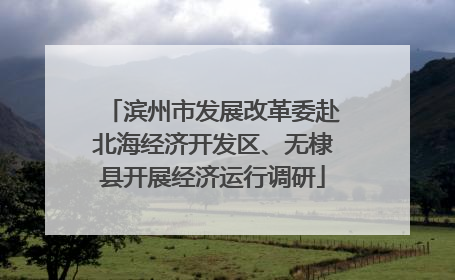 滨州市发展改革委赴北海经济开发区、无棣县开展经济运行调研