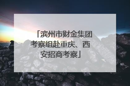 滨州市财金集团考察组赴重庆、西安招商考察