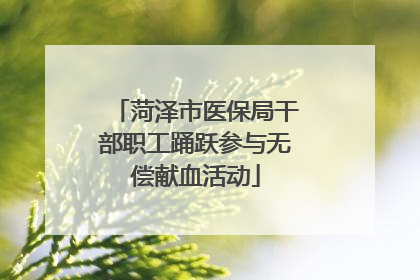 菏泽市医保局干部职工踊跃参与无偿献血活动