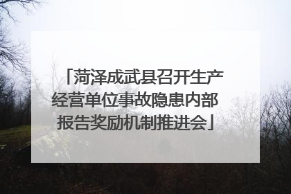 菏泽成武县召开生产经营单位事故隐患内部报告奖励机制推进会